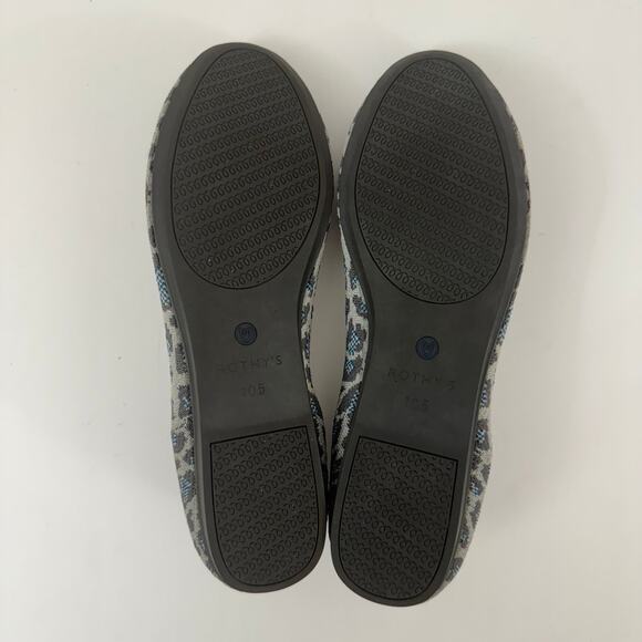 Rothy's The Flat Spotted Gray Blue Rounded Toe Slip-On Ballet Flats 10.5 - Picture 12 of 13